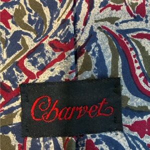 Vintage CHARVET  Neck Tie, French Luxury Brand, Paisley Design, Swirling Details